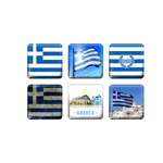 3д стикеры на телефон флаг Греция 6 шт 3х3 см