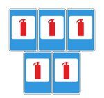 Дорожный знак, наклейка/маска (без светоотражения) 7.20 Oгнeтушитeль Размер 1350х900 мм 5 шт.
