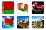3D cтикеры / 3Д наклейки на телефон, флаг, герб Республики Беларусь. Набор 6шт. Размер 1 шт 3х3 см