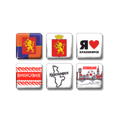 3д стикеры на телефон флаг, герб Красноярск 6 шт 3х3см