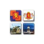 3д стикеры на телефон флаг герб Красноярск 4 шт 3х3см