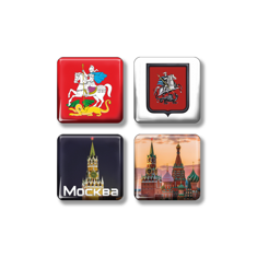 3д стикеры на телефон флаг герб Москвы 4 шт 3х3см